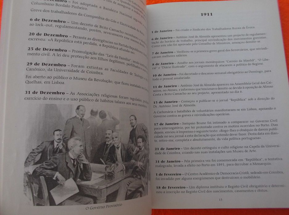 Primeira Républica Em Datas e Ilustrada 1910 / 1926