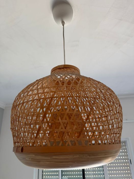 Candeeiro Suspenso IKEA em Bambu Natural