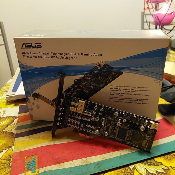 Placa de som Asus  XONAR  DX 7.1 Usada dá Low Proflile Slot