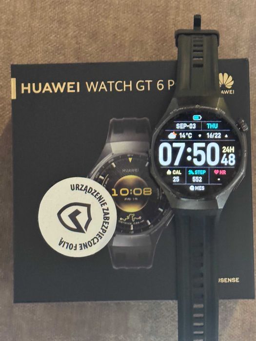 Huawei Watch GT 6 Pro Activ 46 mm – bdb stan, pełny komplet, folia na ekranie