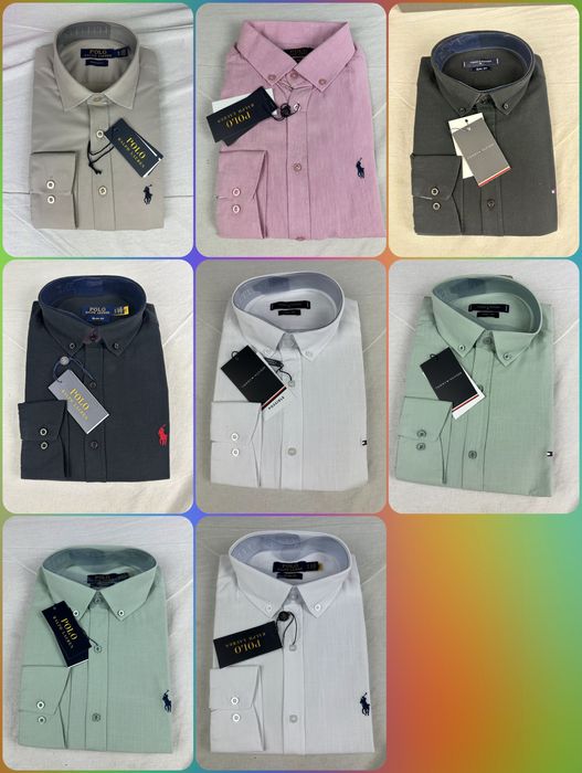 Koszula męska lniana koszule ralph len th Jeans kolory premium