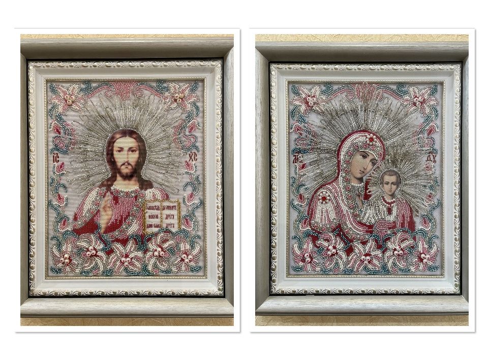 Ікона, Весільна пара, Биісер, (Свадебная пара, Икона, Бисер)