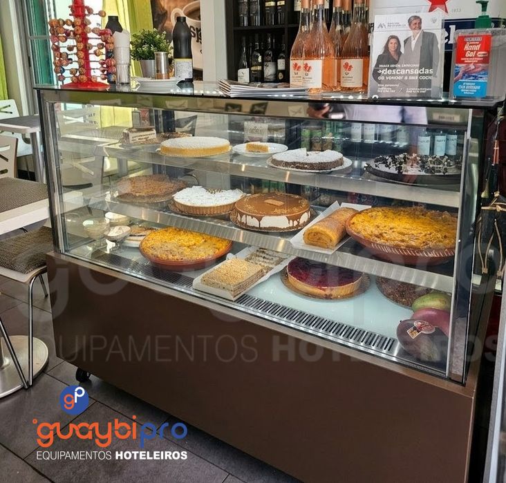 Vitrine Refrigerada Panorâmica Pastelaria/Café - Nova | 90 a 180cm