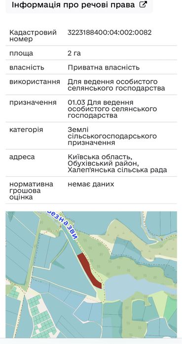 Земельна ділянка 3.2 ГА