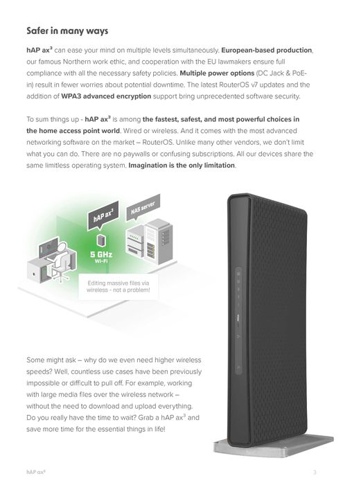 Новый WI-FI 6 Гигабитный Роутер Mikrotik hAP ax³ AX1800 usb 3.0