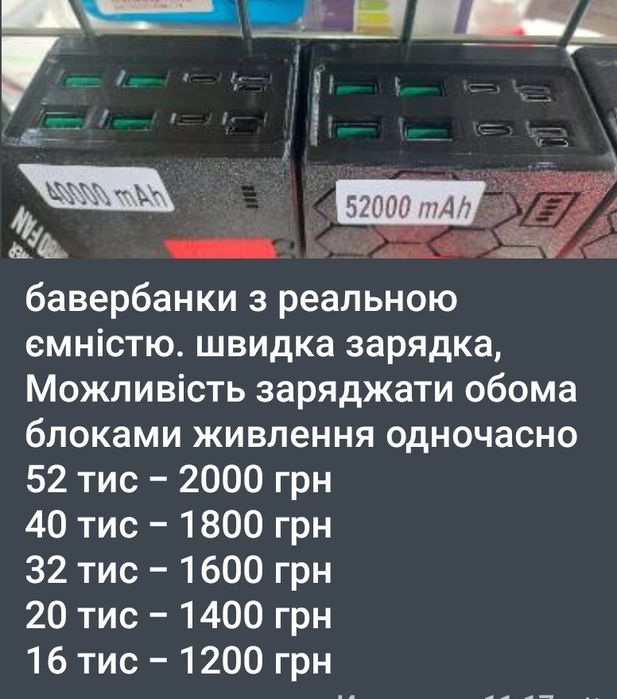 Павербанк Li-ion  58000 mAh (45W), 5V/3A, 9V/2A, 12V/1.5A, 5V/4.5A