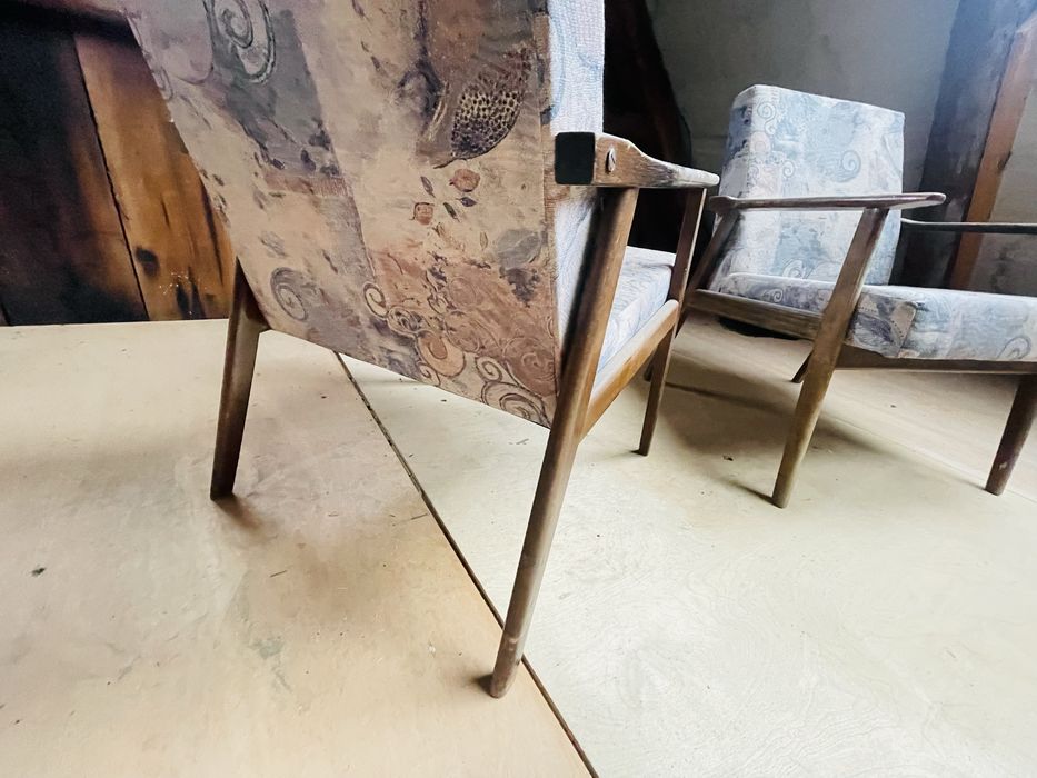 Fotel Lisek PRL z lat 70 do renowacji