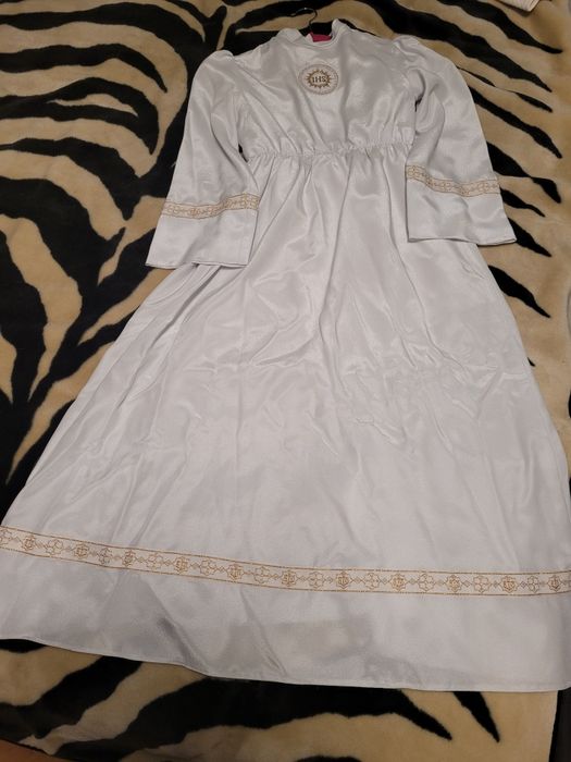 Alba komunijna dla dziewczyny Ok 140-145 cm+ buty + kurteczka