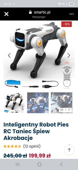 Inteligentny Robot Pies ZABAWKA  RC Inteligentny  Mechaniczny
