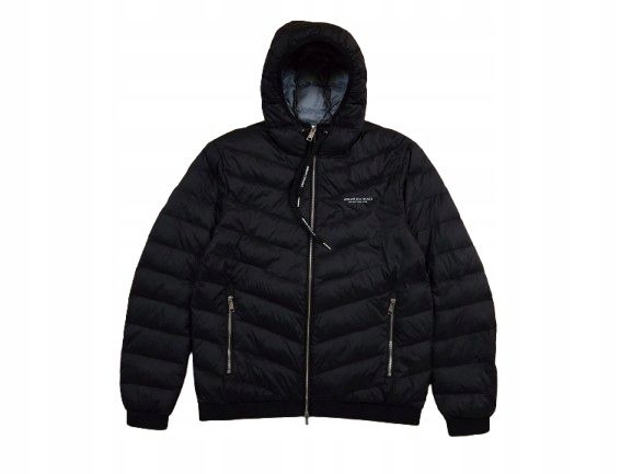ARMANI EXCHANGE Kurtka Puchowa Męska Czarna Logo r. M