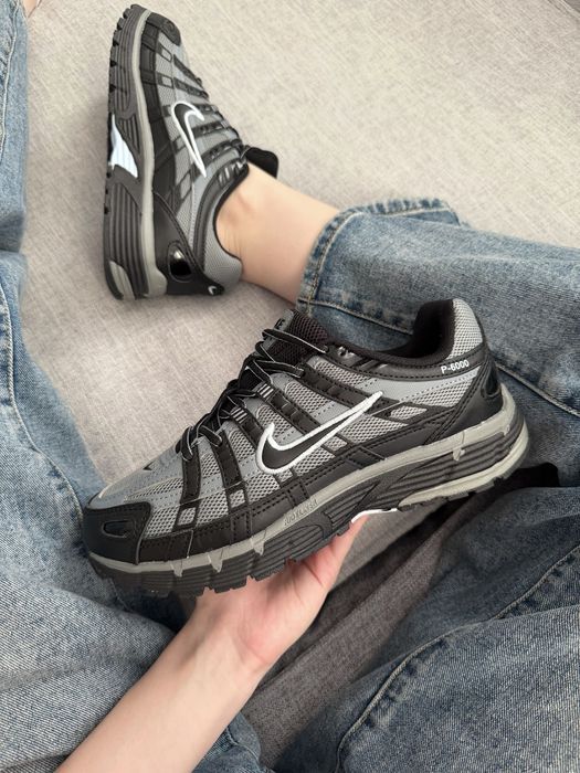 Кросівки Nike P-6000 Grey/Black premium | Кроссовки Найк жіночі чоловічі