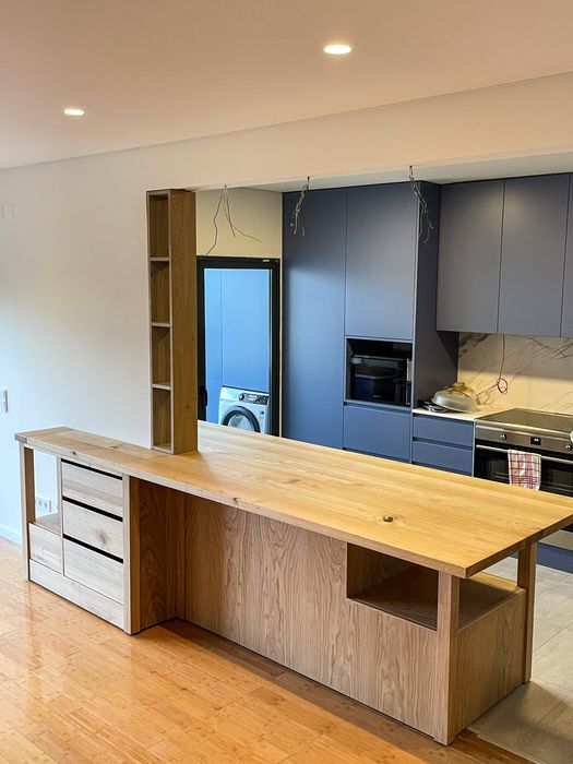 Tampo de cozinha de madeira maciça