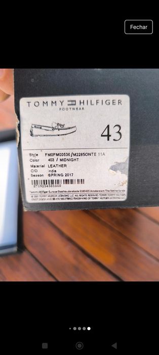 Sapato mocassim Tommy Hilfiger 43