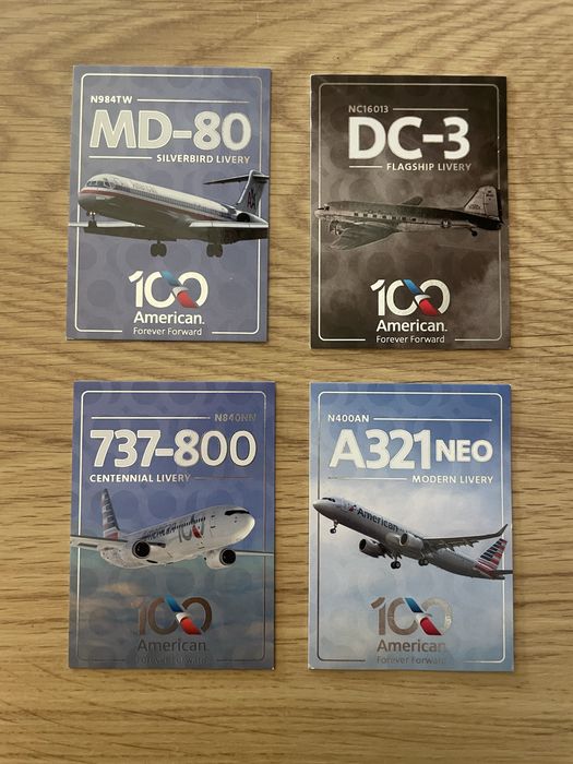 Cartões da Avioẽs da American Airline