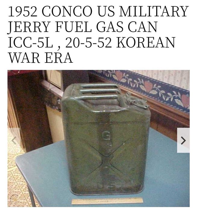 Jerrican Militar CONCO do Exército Americano fabricado em 1952.