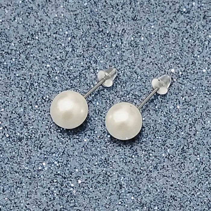 Серьги гвоздики с искусственным жемчугом