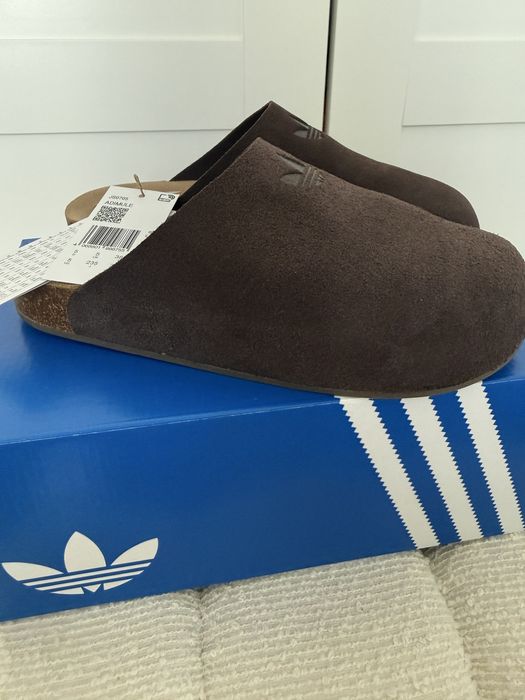 Skórzane klapki Adidas Mule roz, 37