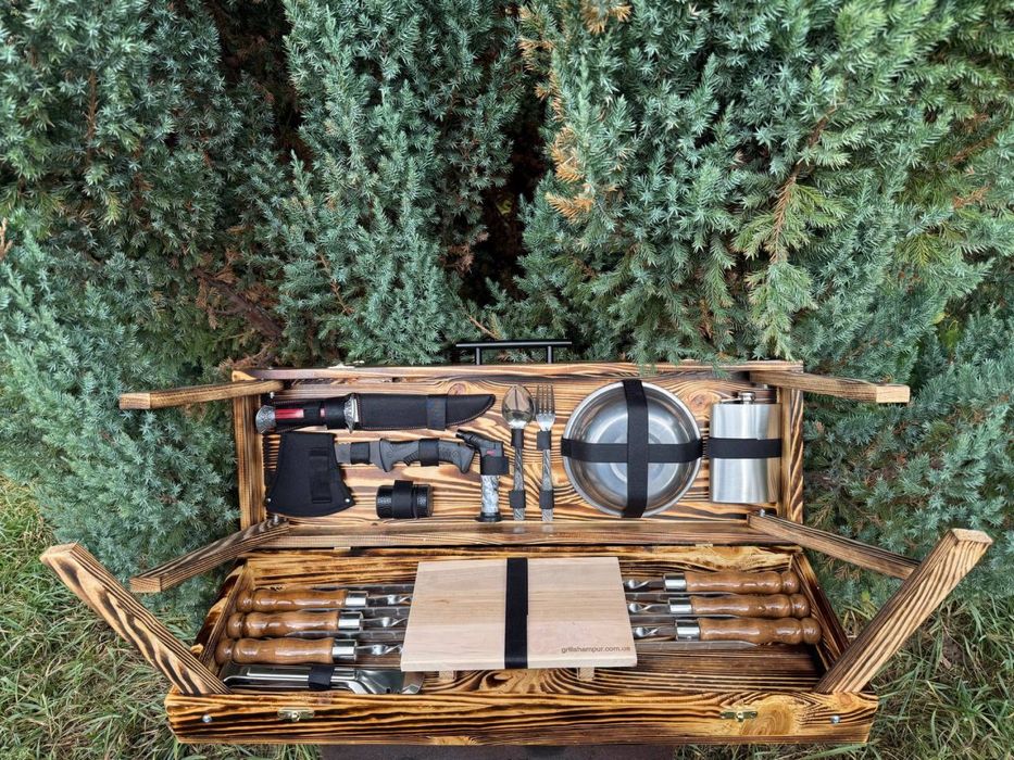 Подарочный набор шампуров в кейсе на подарок мужчине на день рождения