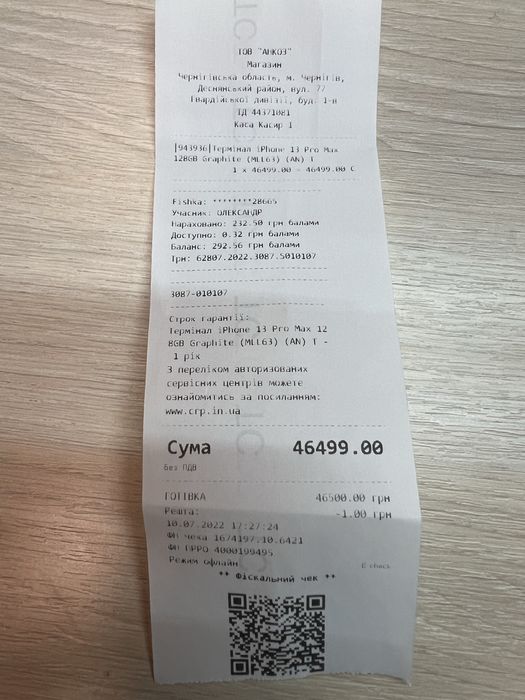 Iphone 13pro max 128 gb