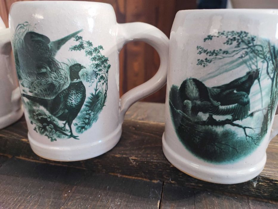 Kufle do piwa z motywem myśliwski dla kolekcjonera wycisk