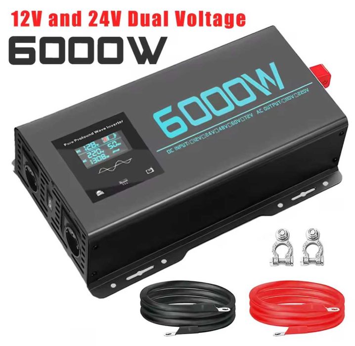 Инвертор с чистым синусом 6000W EU 3кВт/6кВт 12В/24В