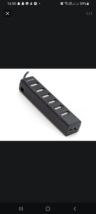 HUB  7x USB  (czarny) do laptopa komputera tableta telewizora