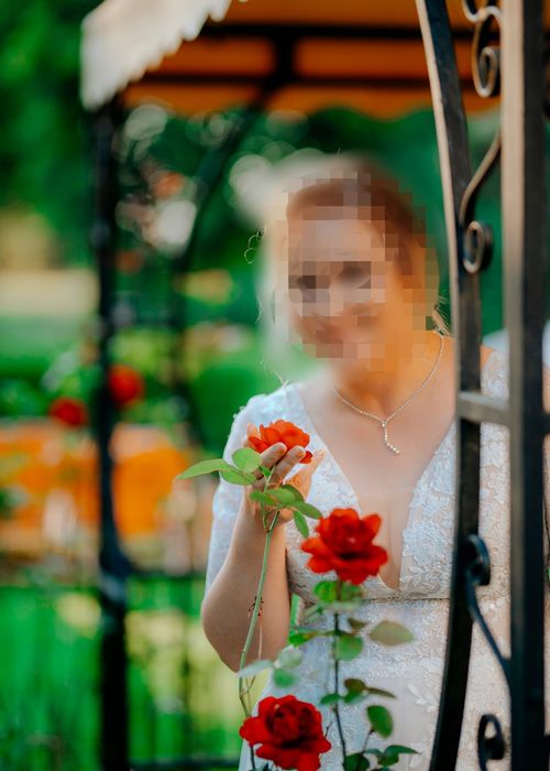 Suknia ślubna morelowa beżowa 44-46-48