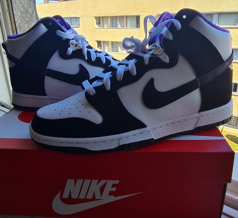 Ténis novos a estrear na caixa Nike Dunk High Retro Premium EMB 42,5.