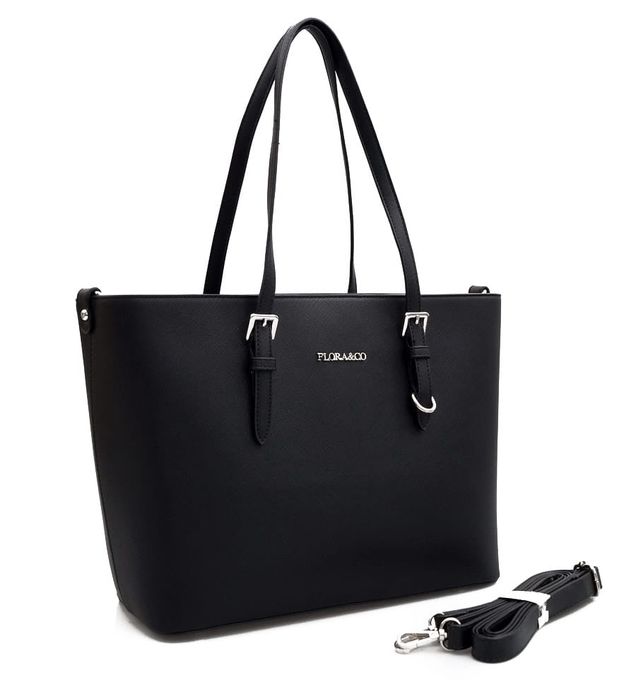 FLORA&CO torebka damska klasyczna sztywna z paskiem V048 c.taupe