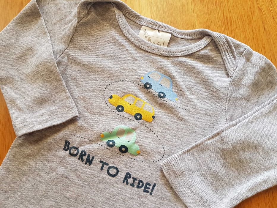 Body de algodão de manga comprida 12 meses