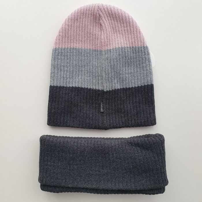 Комплект зимовий для дівчинки шапка подвійна і хомут Viva