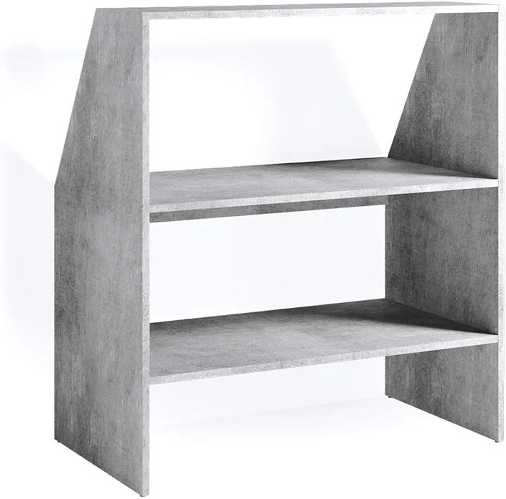 Duży Regał skośny, półka na poddasze, kolor Szary Beton