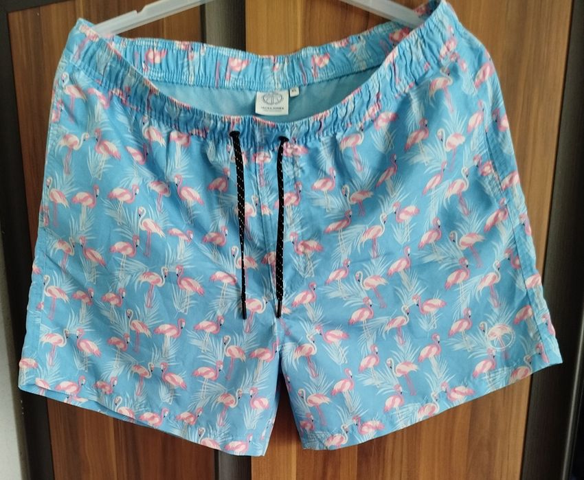Spodenki krótkie męskie Jack & Jones we flamingi rozmiar XL stan idealny