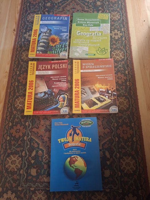 Matura 2006 zestaw  5 książek wos, geografia, język polski