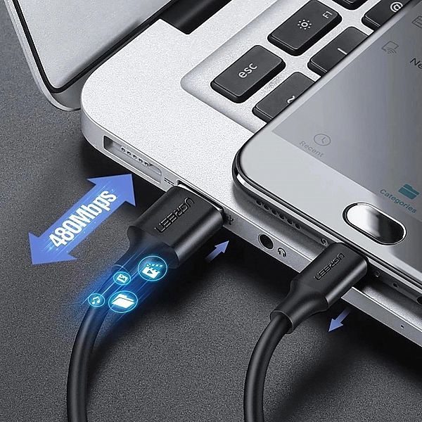Kabel Ugreen US289, 60134 micro USB / USB-A 0.25m - czarny