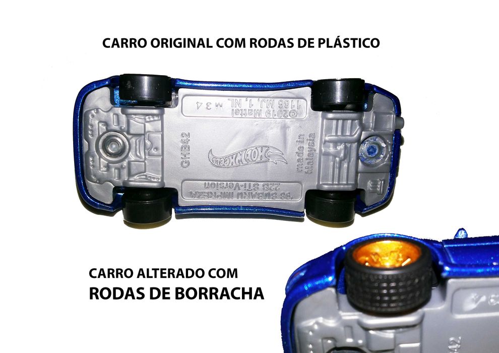 Carros Hot Wheels - Rodas de Borracha