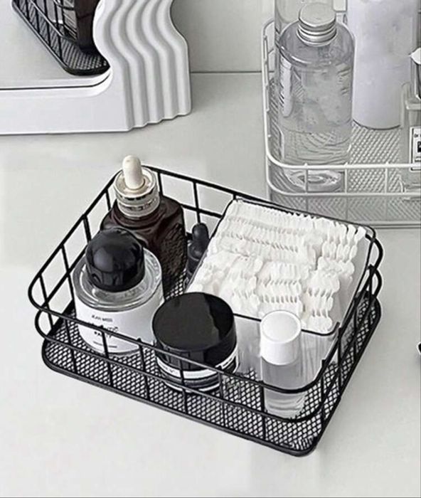 Organizer na kosmetyki czarny metalowy koszyczek nowy