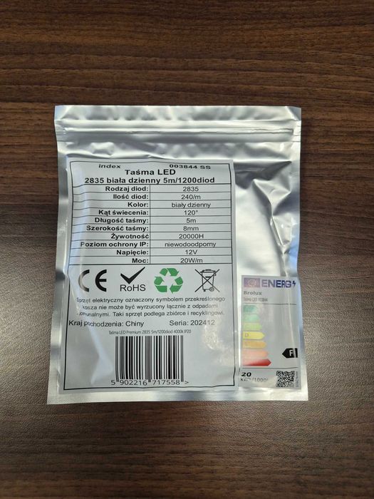 Taśma LED Biały dzienny Premium 2835 5m/1200diod 4000k IP20 12V