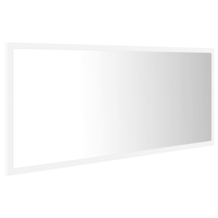 Vidaxl Lustro Łazienkowe Z Led, Białe, 100X8,5X37 Cm, Płyta Wiórowa