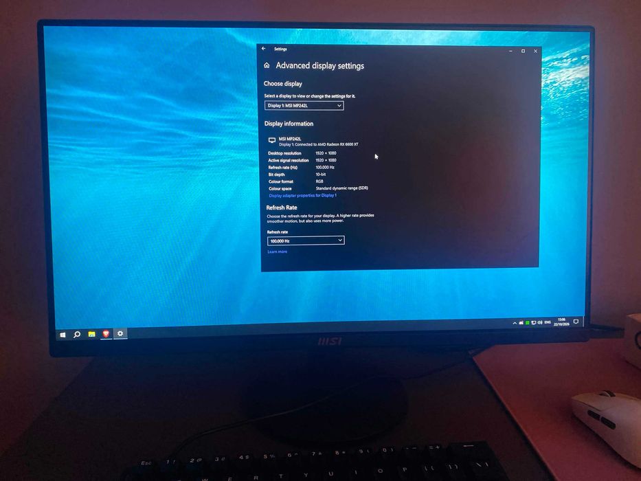 Monitor MSI Pro MP242L 23.8" 1920x1080px IPS 100Hz 1 ms