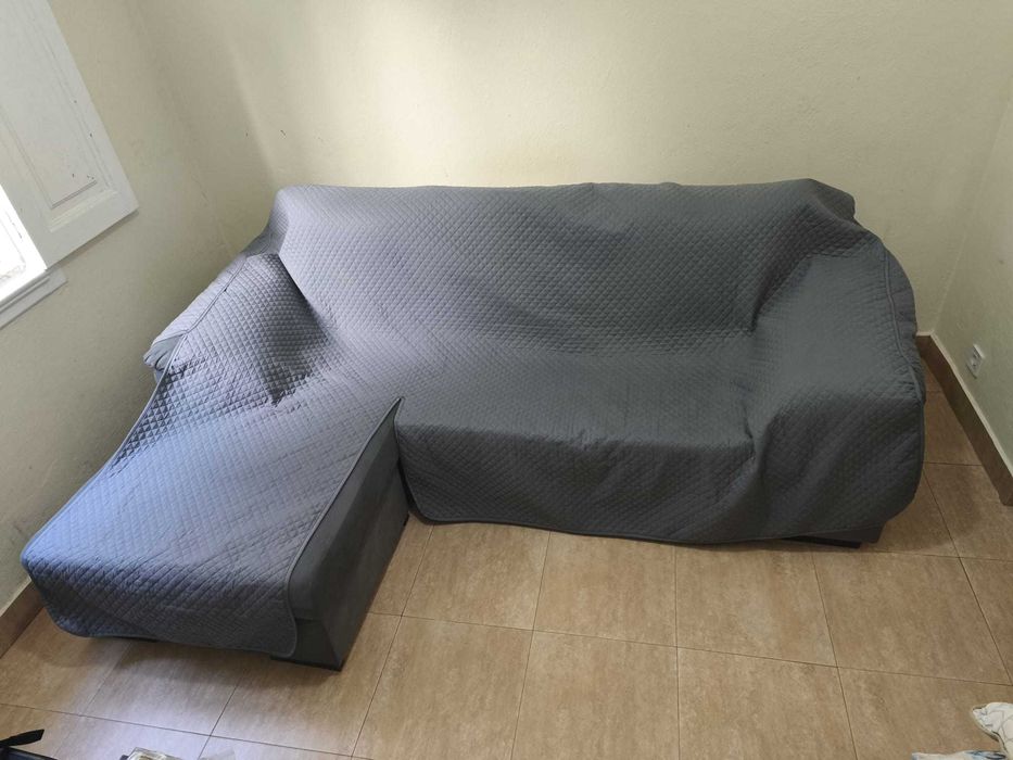 Sofá Cinza Chaise Longue