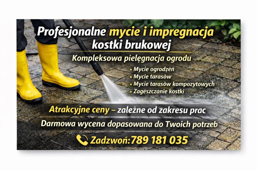 Mycie kostki brukowej