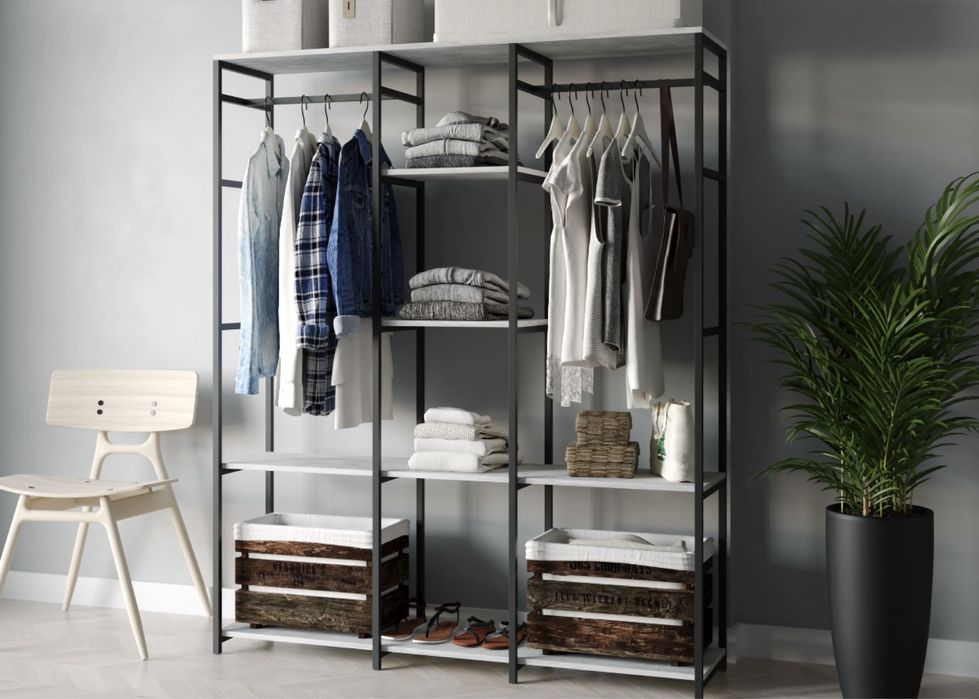 Гардеробна стійка Стелаж Вішалка Шафа для одягу Шкаф Полка для одежды