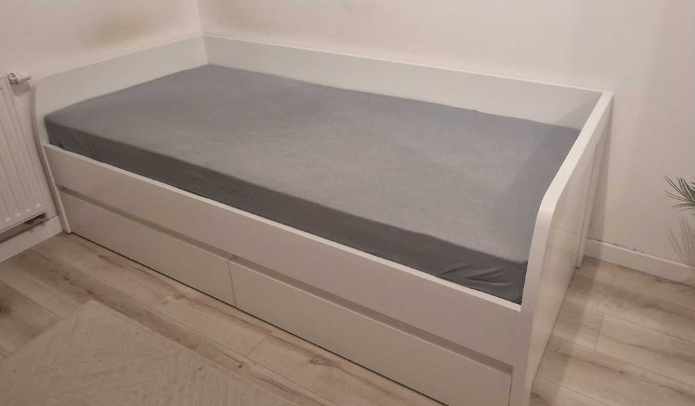 Łóżko Erden białe + materac Cedr STAN BDB