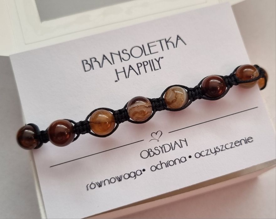 Bransoletka szczęścia obsydian