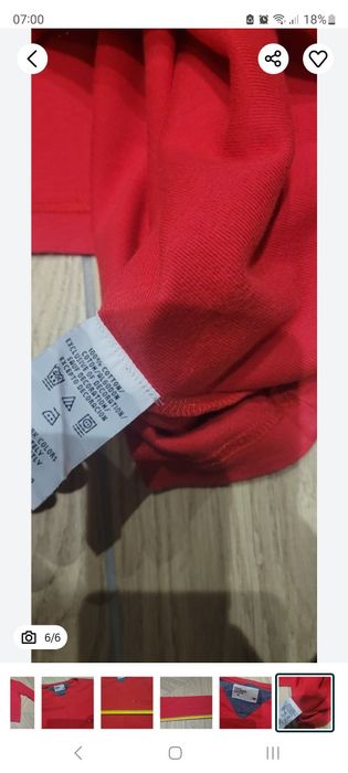 Bluzka rozmiar M 38 czerwona koszulka z długim rękawem tommy hilfiger