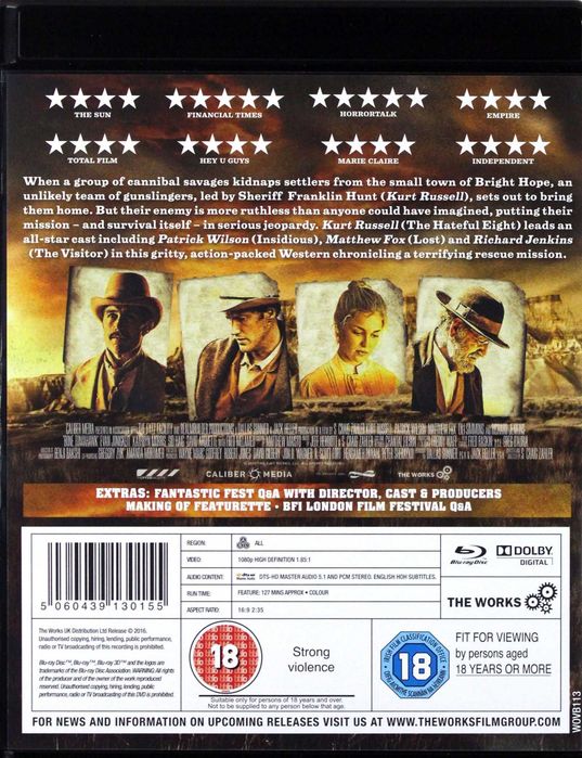 Toporek z Kości Bone Tomahawk western 2015 Blu-Ray, Kurt Russell w.ENG