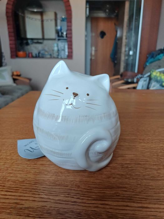 Słodkie kotki dwa ceramika 12 i 10cm