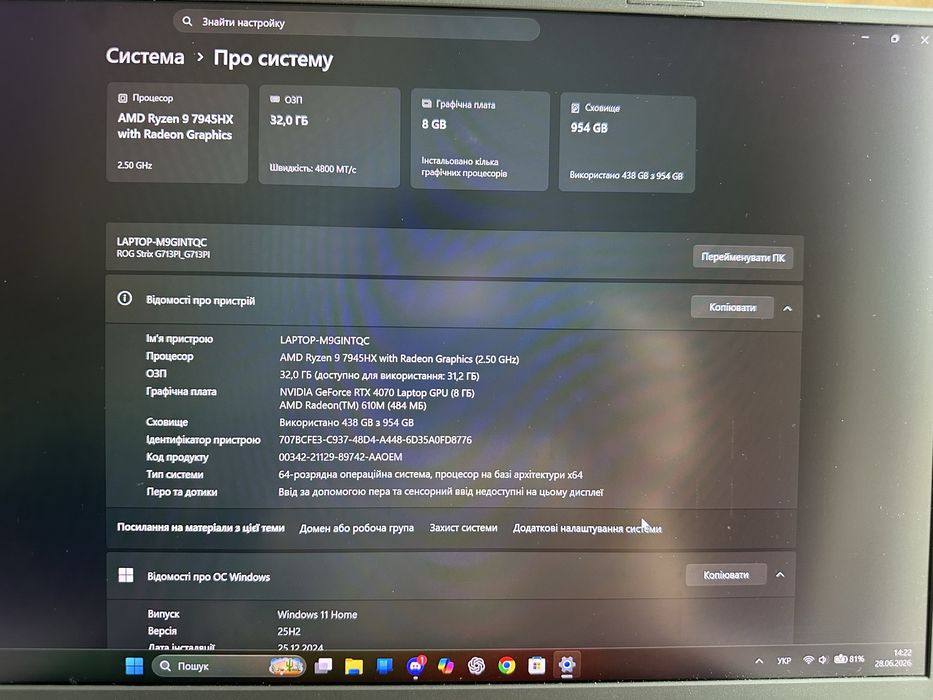 Asus rog strix g17 G713PI