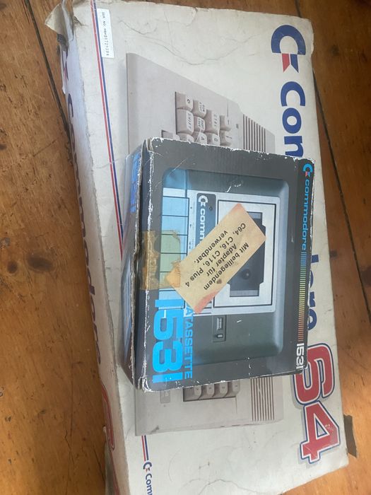 Commodore 64c zestaw pudelka, 1531, joystick, blackbox pi1451,